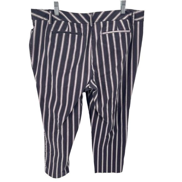 Worthington Womens Ankle Pants Striped Slim Ankle Pocket Black Purple Size 14 - Picture 9 of 9